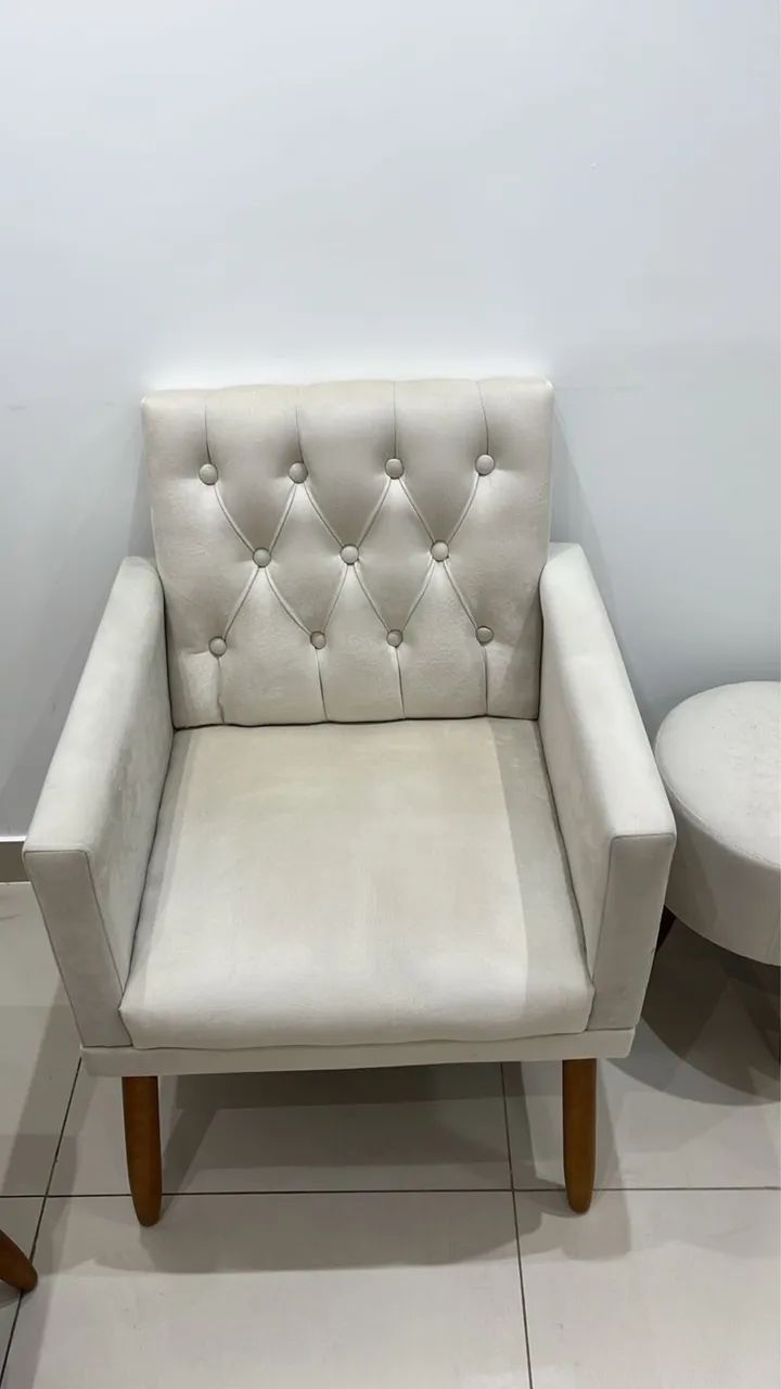 Kit 1 namoradeira 2 poltronas 1 puff  - Foto 2