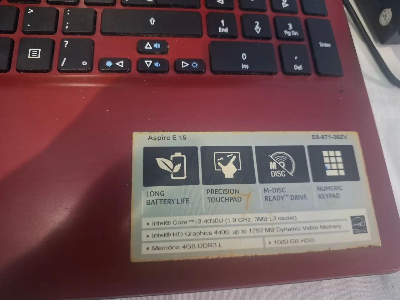 Notebook Acer Aspire E15. 4GB+ 1 Tera de HD  (Bateria nova recém trocada) - Foto 4