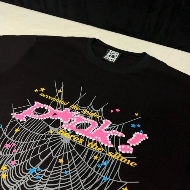 camiseta sp5der pink preta - Foto 2