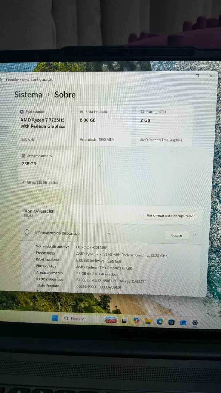 Notebook Lenovo ideapad 15ARP10 8gb ram, 256gb SSD 2gb video - Foto 3