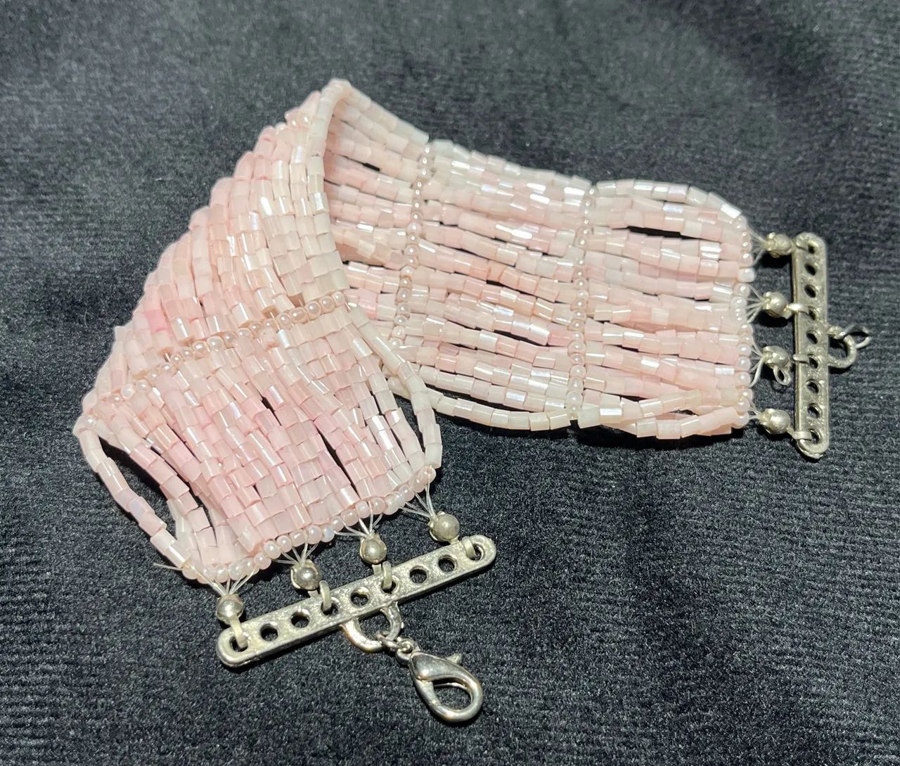 Pulseira de Miçangas Rosa - Foto 4