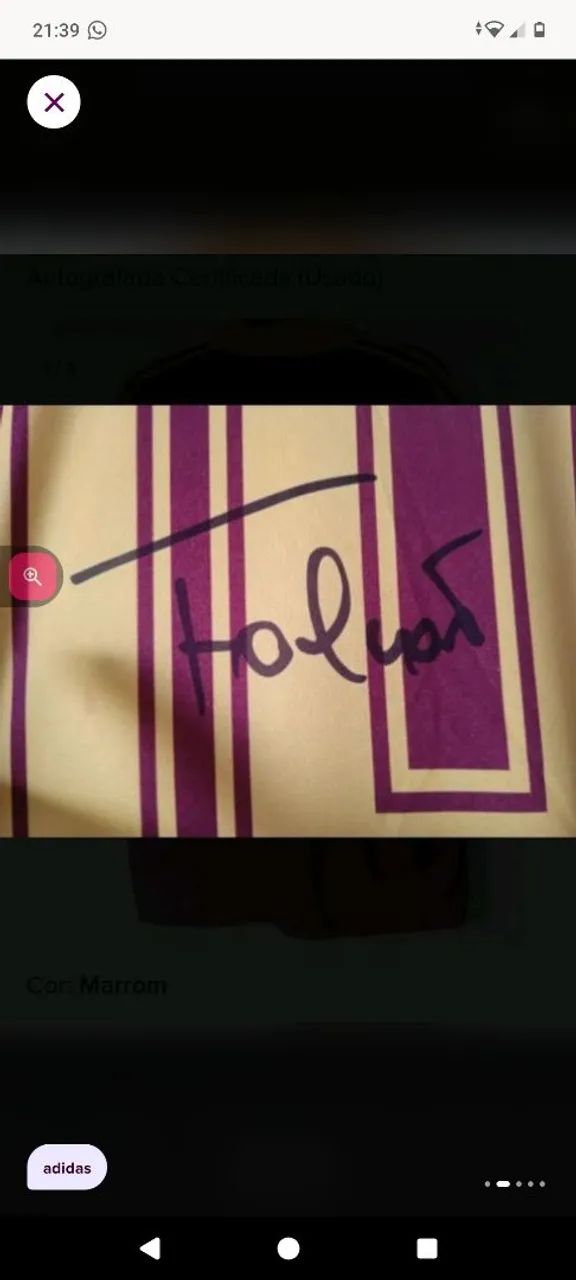 Camisa AS Roma 1983 / 1984 #10 Falcão Autografada Certificada - Foto 2