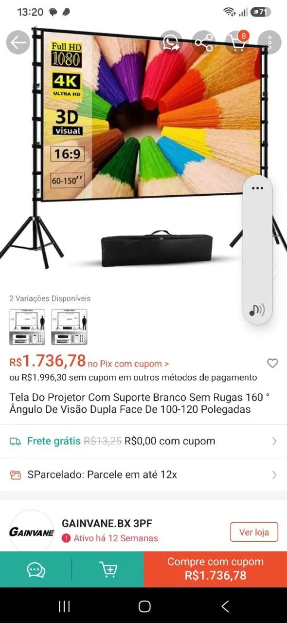Projetor de tela