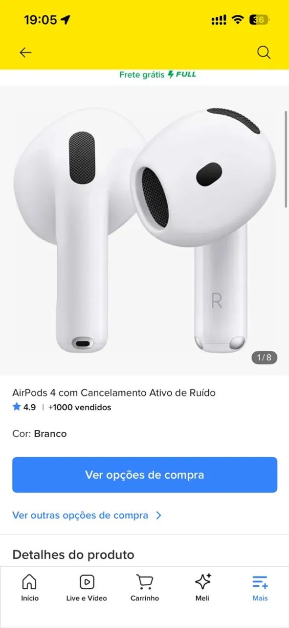 AirPods 4 com Cancelamento Ativo de Ruído