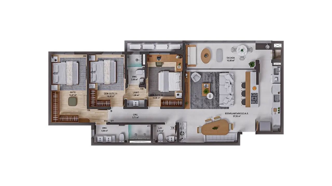 D'VERT APARTAMENTO 3 DORMITÓRIOS - BEIRA MAR SÃO JOSÉ - Foto 2