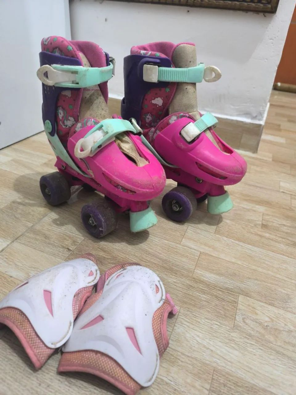 Patins infantil feminino 4 rodas clássico números 30 ao 34