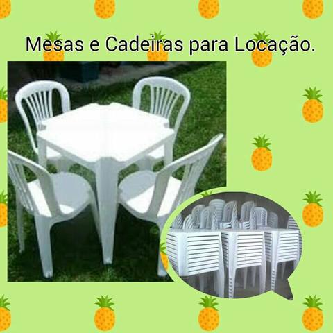 10 jogos de mesas e cadeiras locação