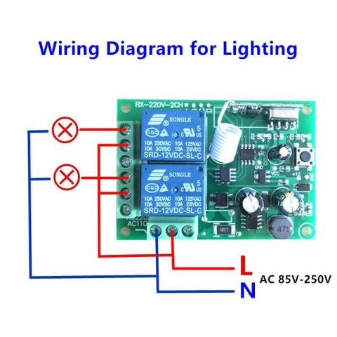 Receptor Controle Remoto Interruptor Ac 250 V 110 V 220 V 2ch Relé