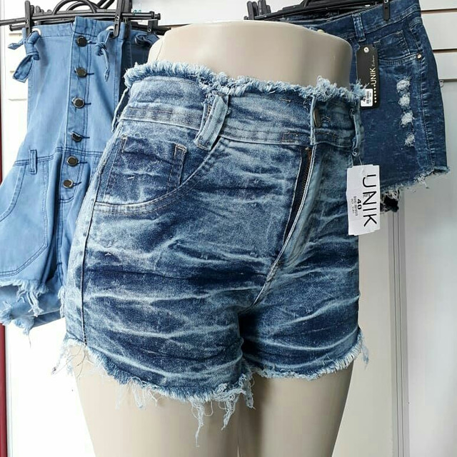 bermudas jeans feminina cintura alta