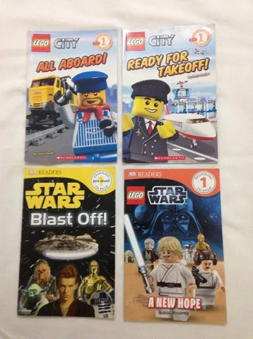 4 Livros Schoolastic Readers Star Wars Lego Bom Estado