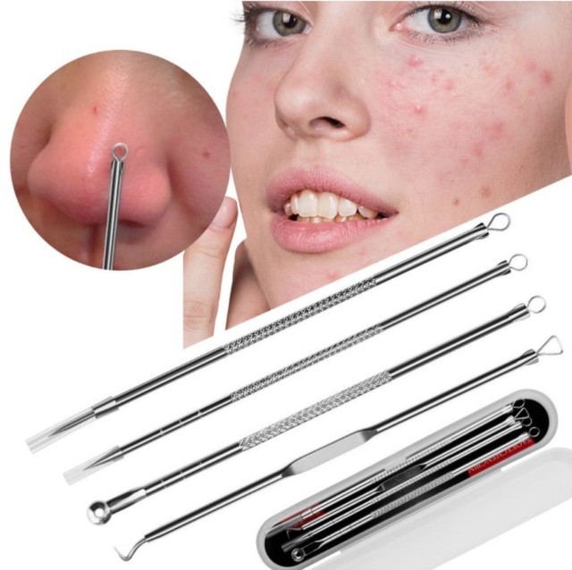Kit C/4 Extrator Cureta Tira Acne Cravos E Espinha Limpeza - Foto 4