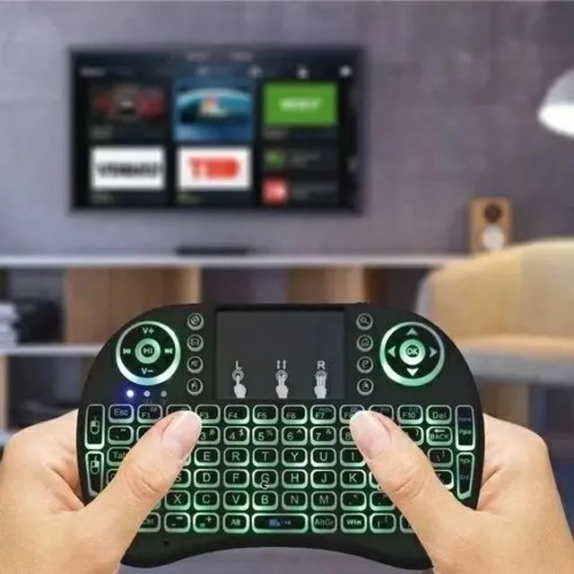 Mini teclado wireless com led para tv smart - Foto 2