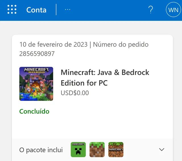 Contas da Microsoft e do Minecraft