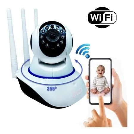 Câmera wi-fi babá eletrônica com sensor de movimento e visão noturna