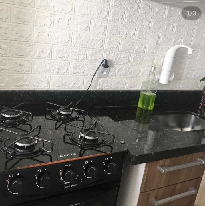 Placa adesiva modelo tijolinho branco 3d autocolante 70cm x 77cm  - Foto 3