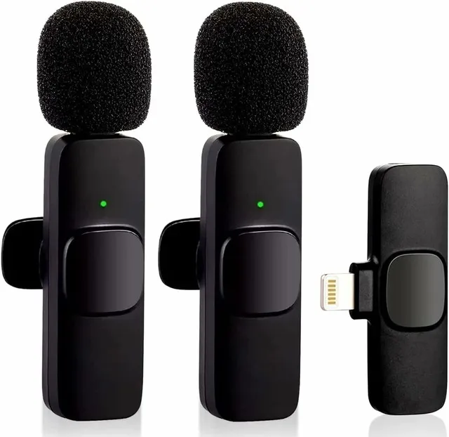 Kit 2 Microfones de Lapela Wireless Sem Fio para IOS Lightning - 928