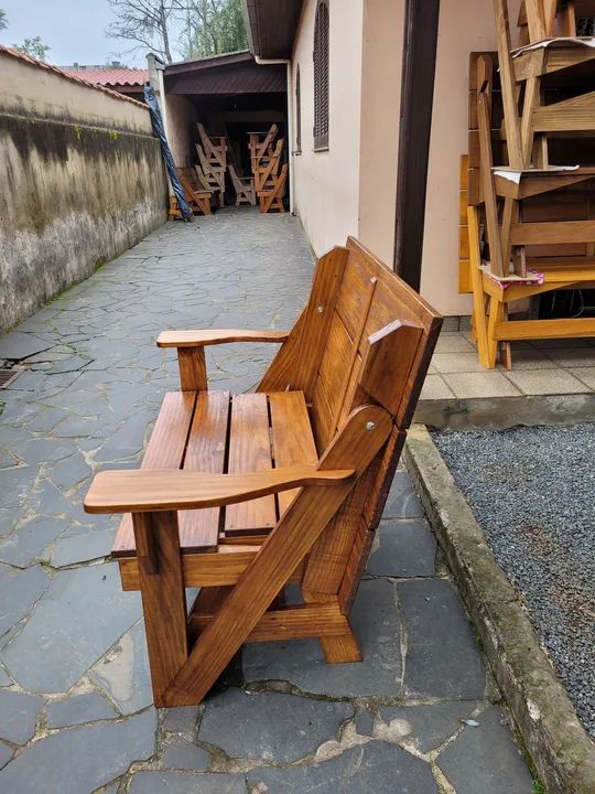Banco de Madeira Maciça com Mesa Dobrável - Foto 3