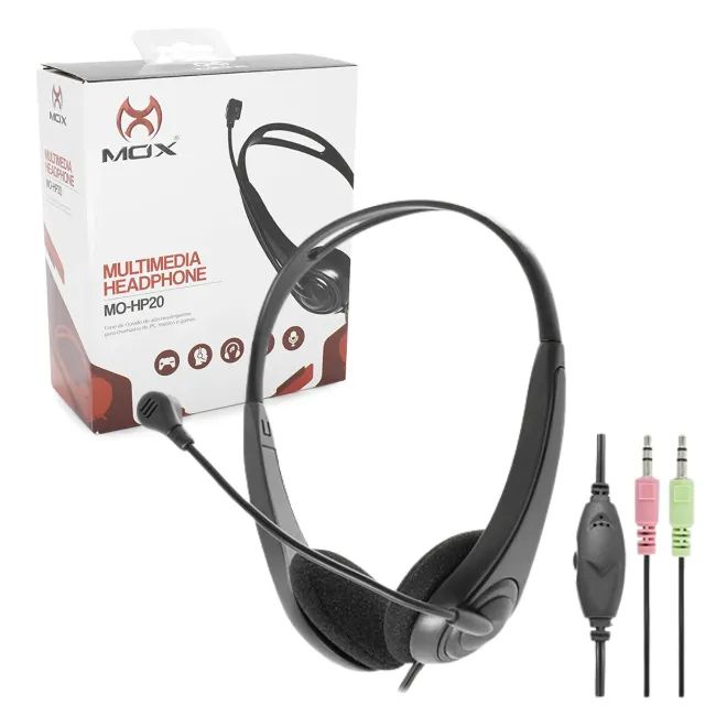 Fone de Ouvido Headset MO-HP20 da Mox Som Estéreo Poderoso e Microfone Sensível