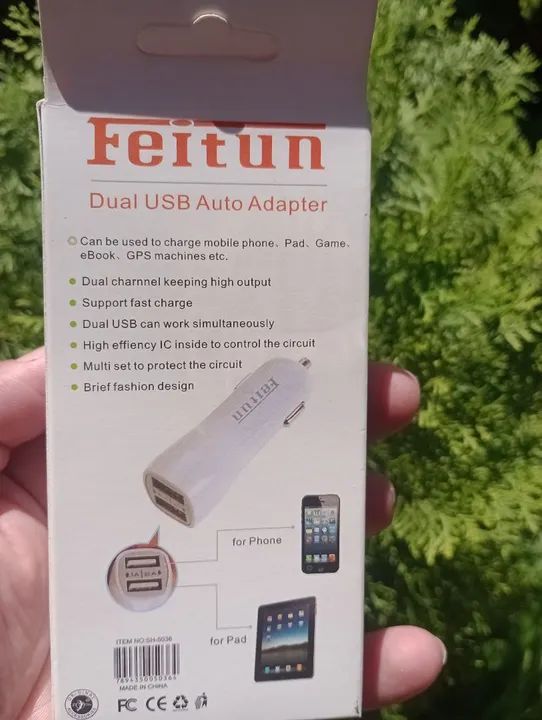 Fonte de celular para carro. 2 USB. - Foto 2