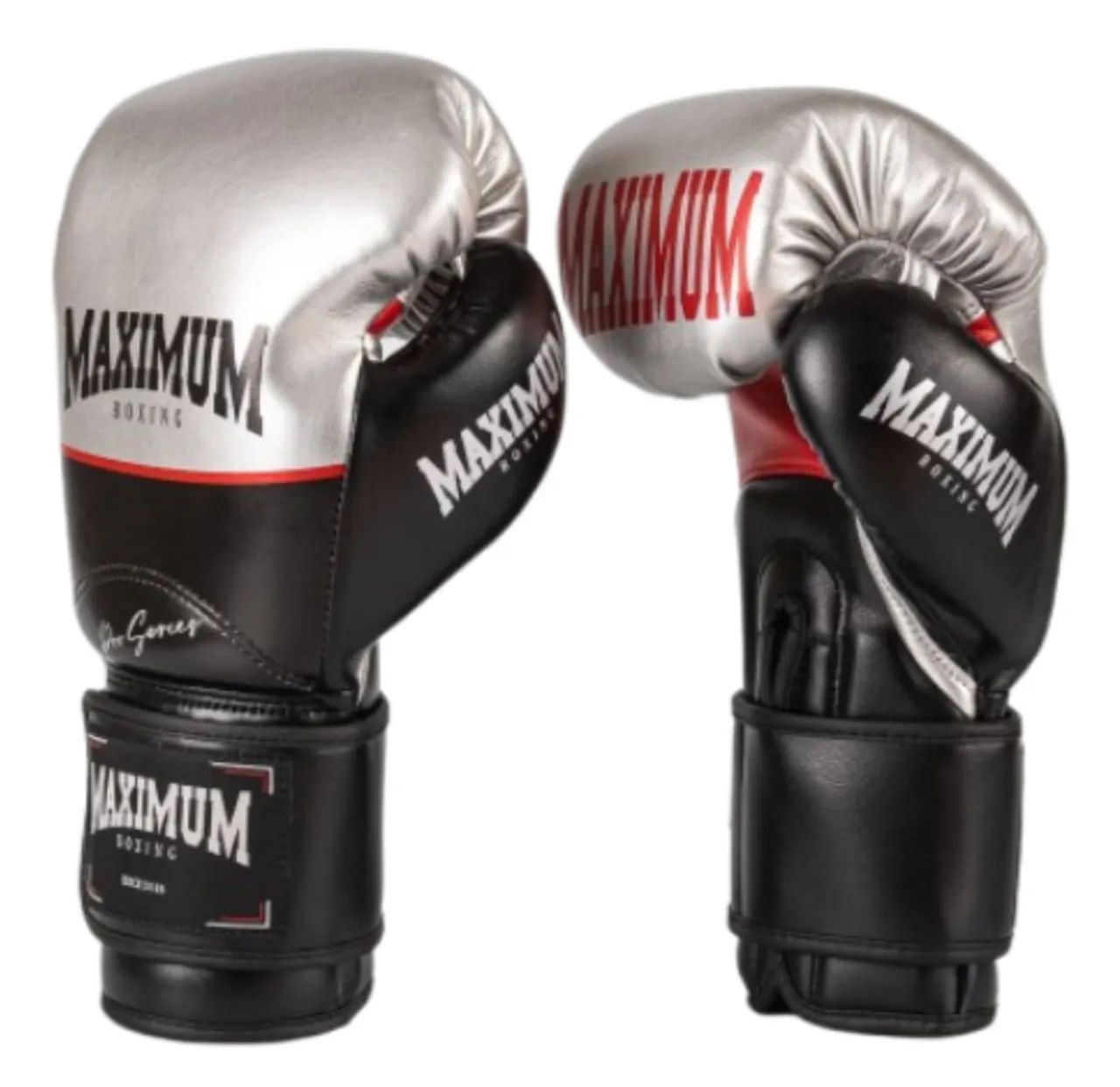Luva profissional de Boxe Maximum - Prata e Preto