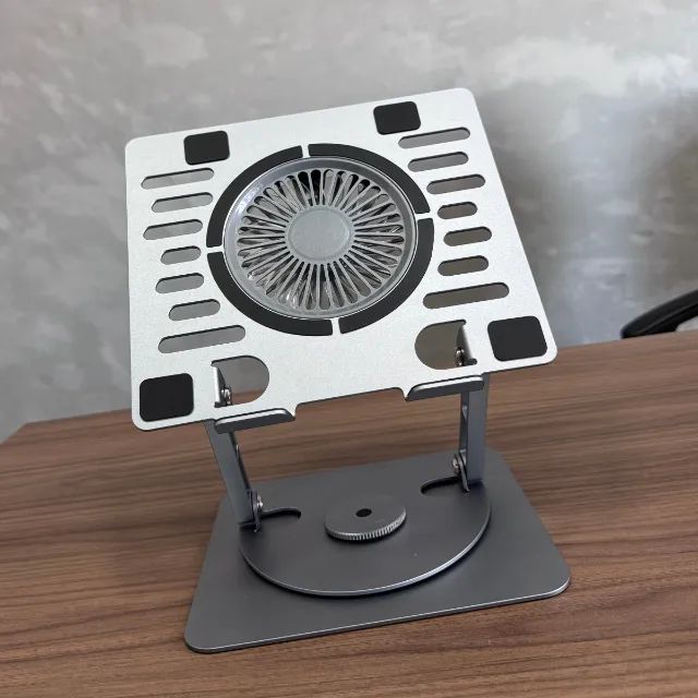 Suporte Para Notebook Giratório de Alumínio com Cooler e LED Oberon Or-Sp244 - Foto 2