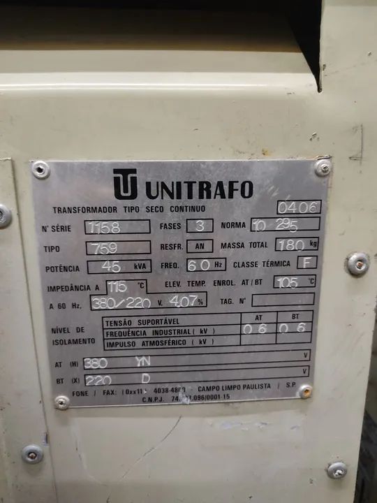Transformador trifásico 220v / 380v - 45Kva - Foto 2
