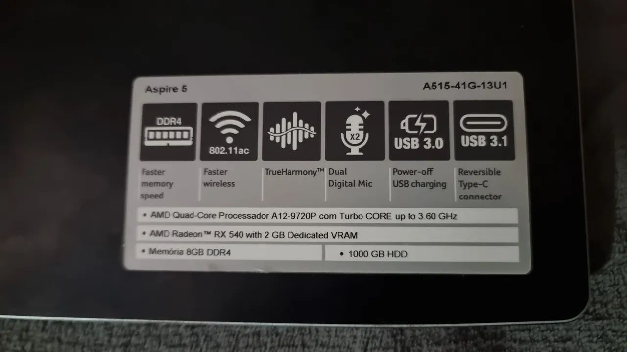 Notebook Acer Aspire 5, leia o anúncio!! - Foto 2