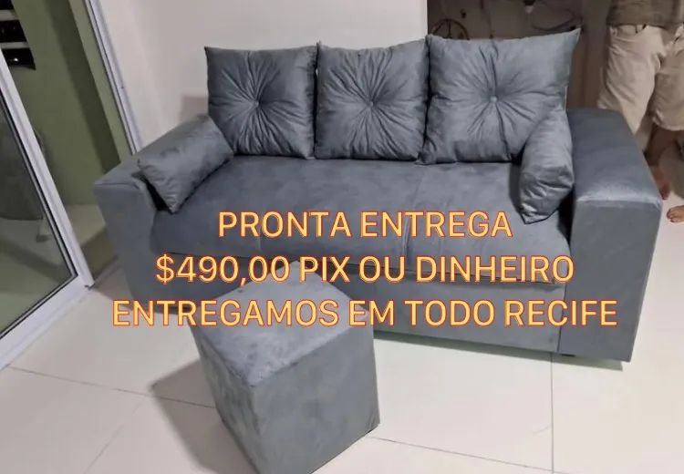 Sofá 3 lugares pronto para entrega