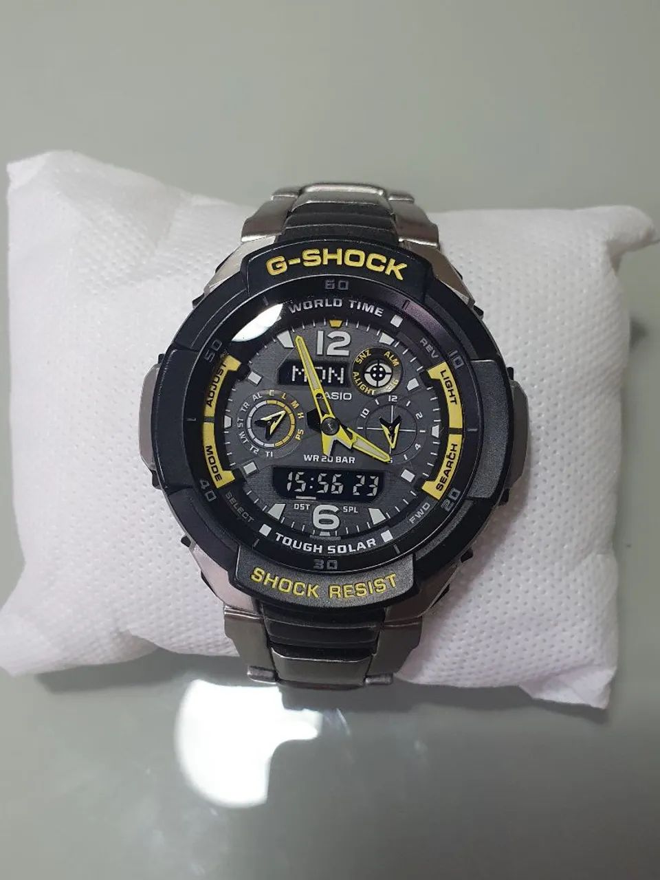 Casio G-Shock Grafity Defier Tough Solar G-1250 Aço Impecável 