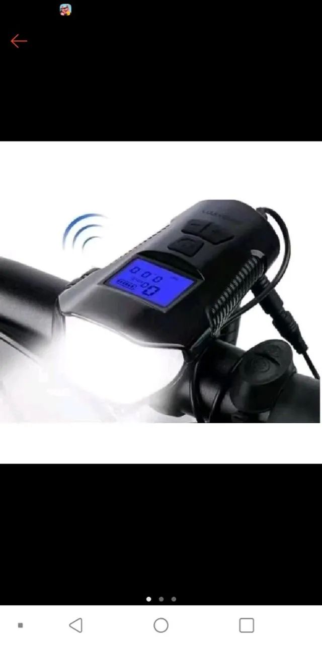 Farol de bicicleta com velocímetro e USB - Foto 2