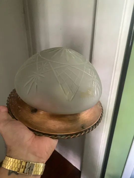Plafon de Cristal Vintage em cobre 