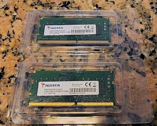 1 pente de memória Adata 8gb Ddr4 Sodimm 3200mhz