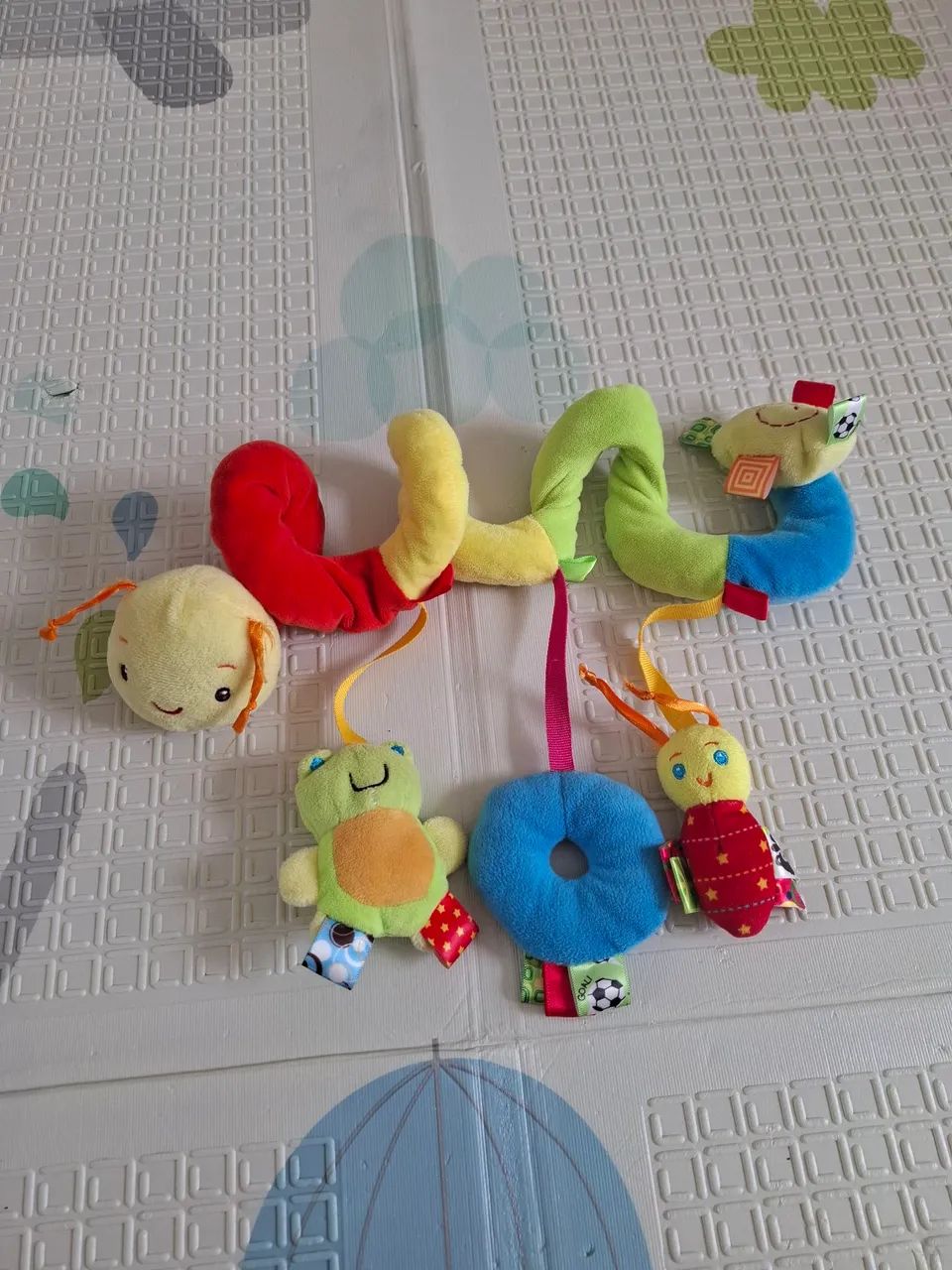 Brinquedo de Pelúcia para Bebê| Minhoca para Bebê Conforto-Chocalho