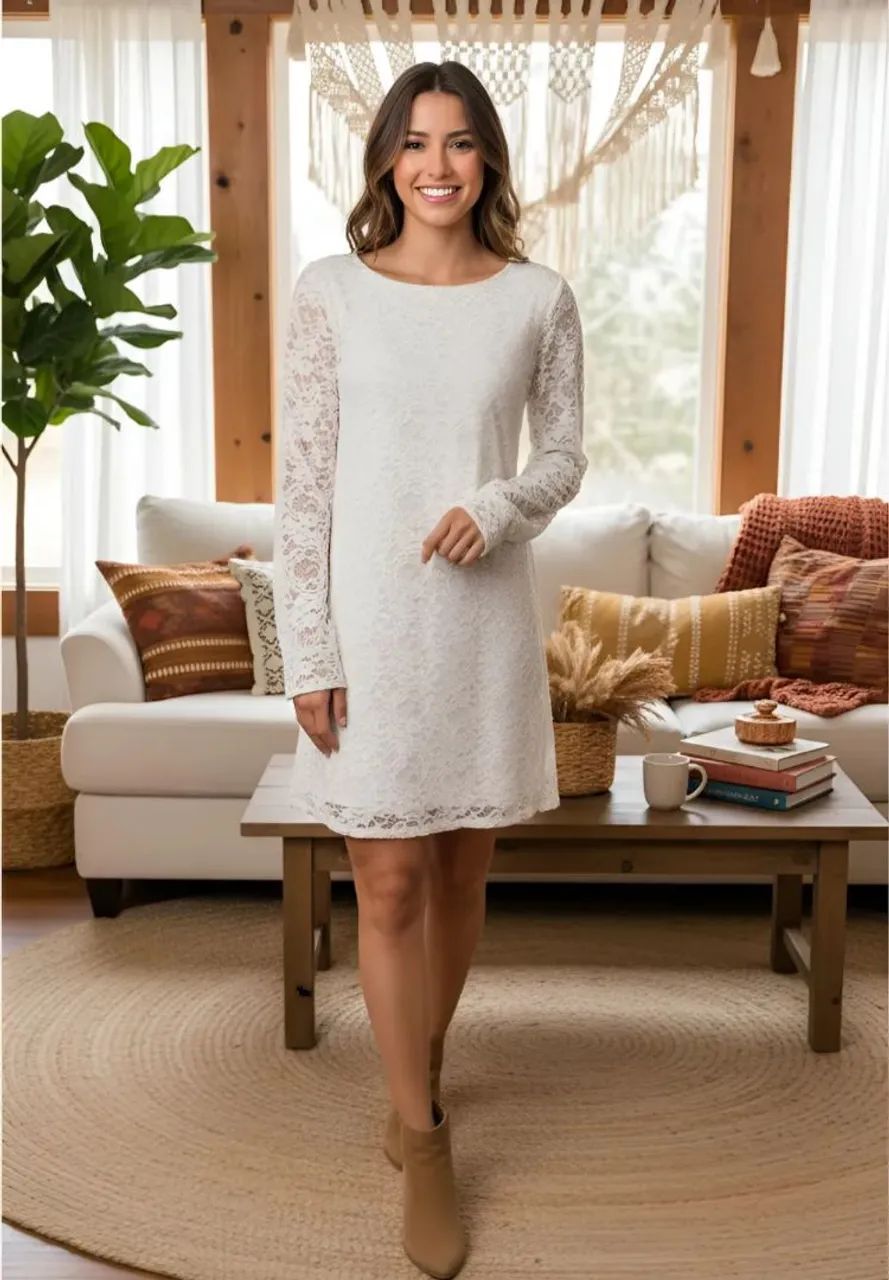 Vestido DRESS CODE de renda  Novo  G