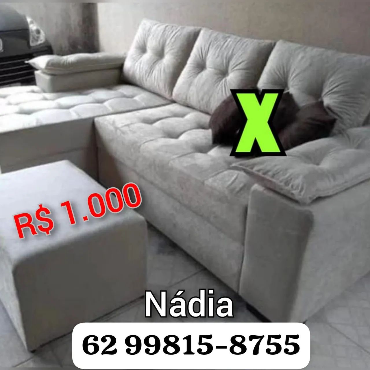 SOFÁ 3 LUGARES MODELO COM CHAISE FIXO 