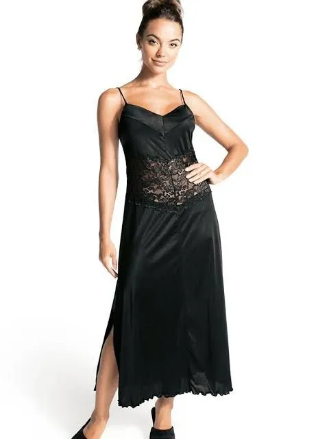 Vestido Longo Preto com Renda DeMillus 030205