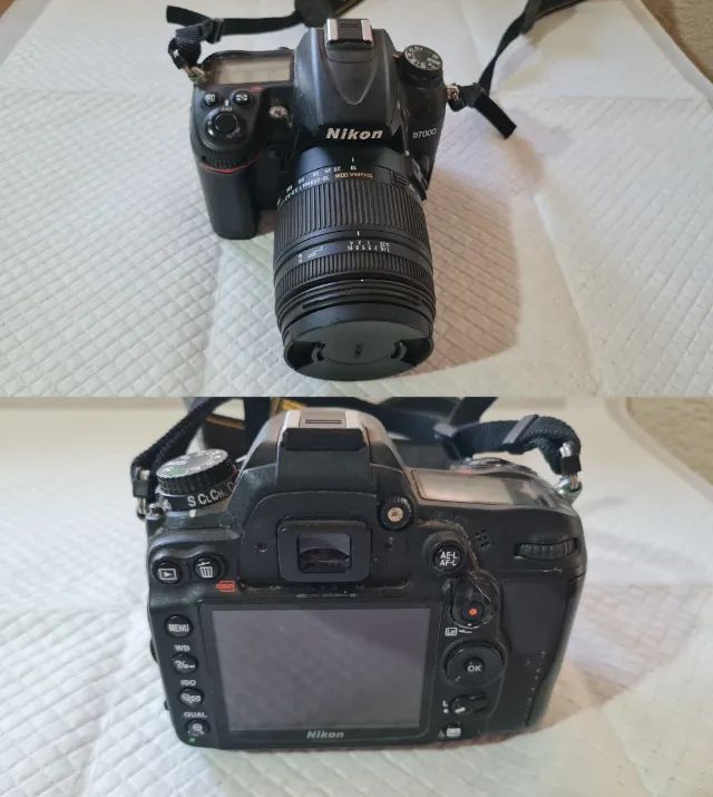 Câmera DSLR Nikon D7000 com lente Sigma 18-250mm F/3.5-6.3 HSM