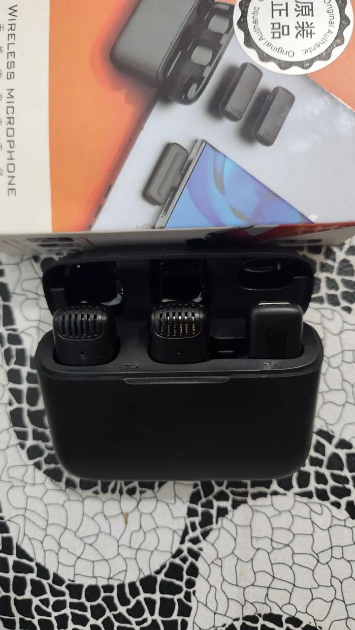 Microfone Sem Fio Lapela Portátil com Caixa de Carga para Android e Tablet  - Foto 3