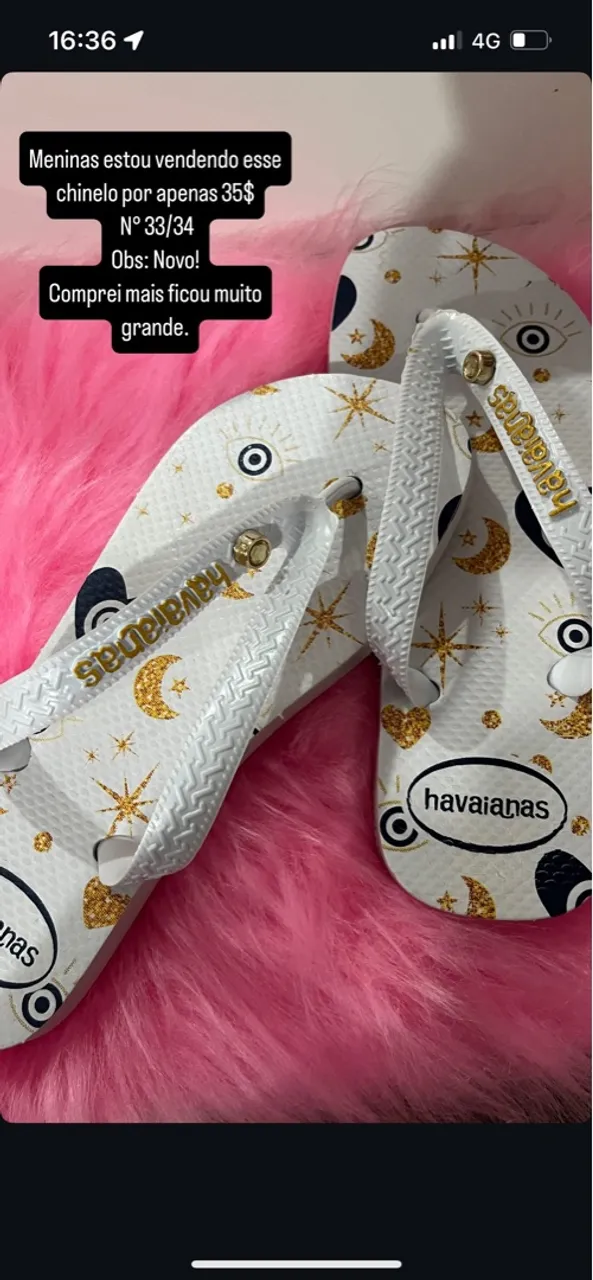 Chinelo Havaianas Feminino Estampado - Tamanho 33/34