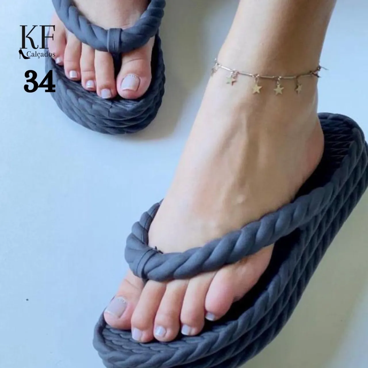 Chinelo Feminino Confortável preto Número 34