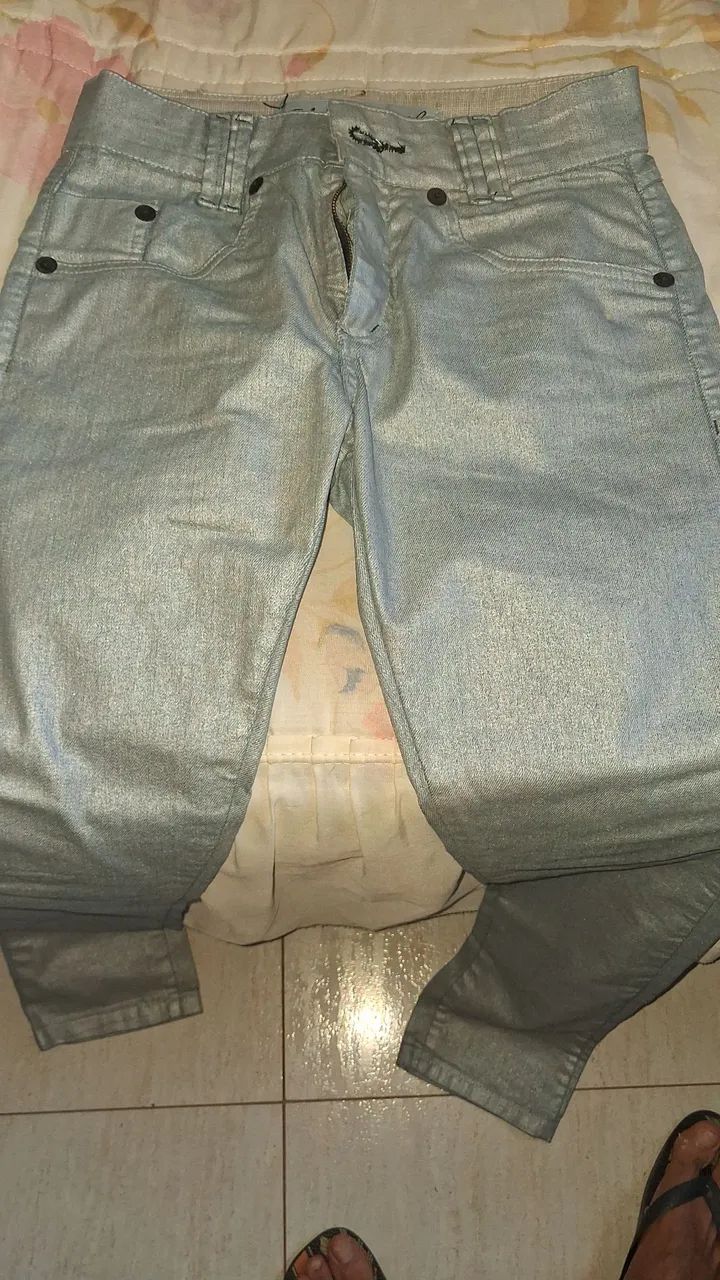 Calça Jeans Prateada - Foto 2