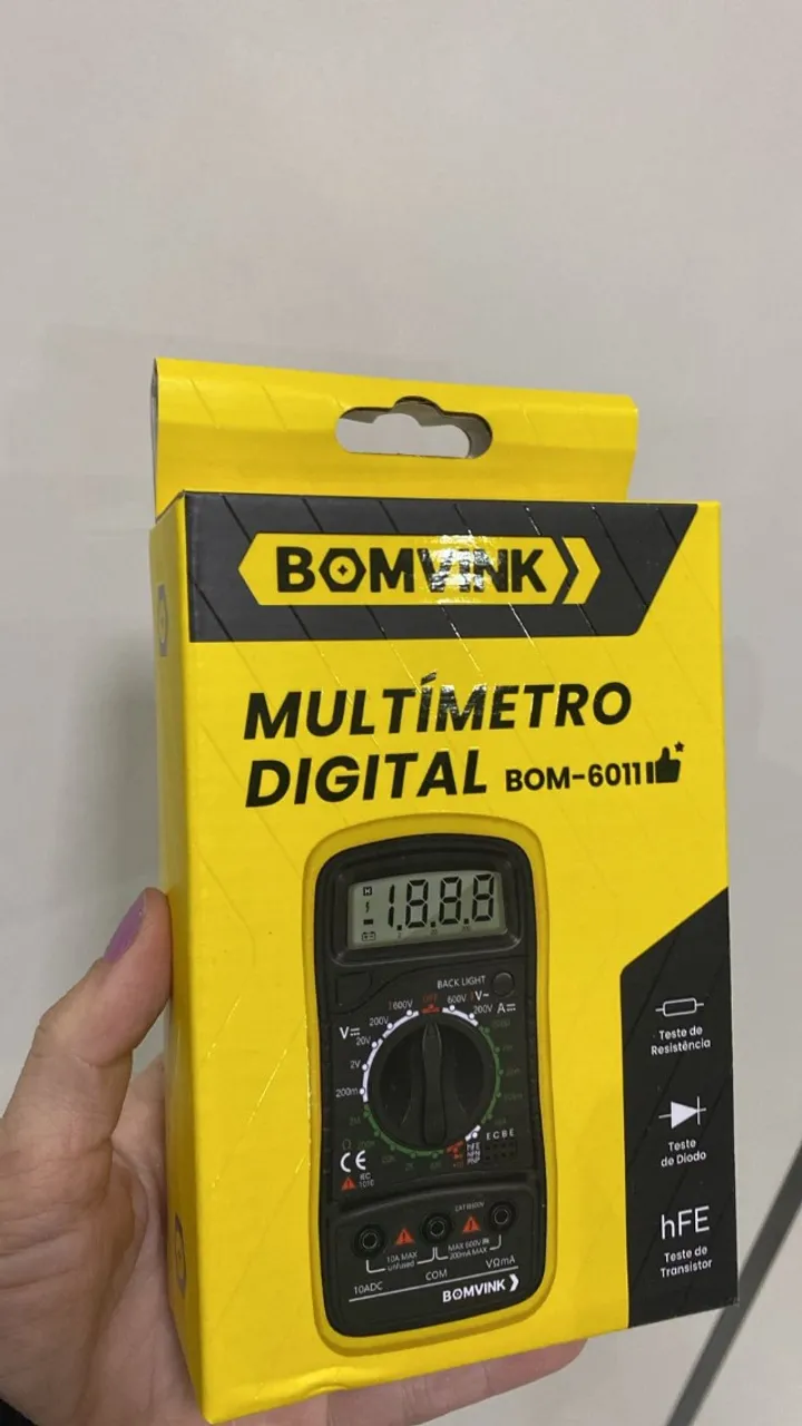 Multímetro Digital Bomvink Com Cabos Bom6011 - Loja Coimbra Computadores Entregamos