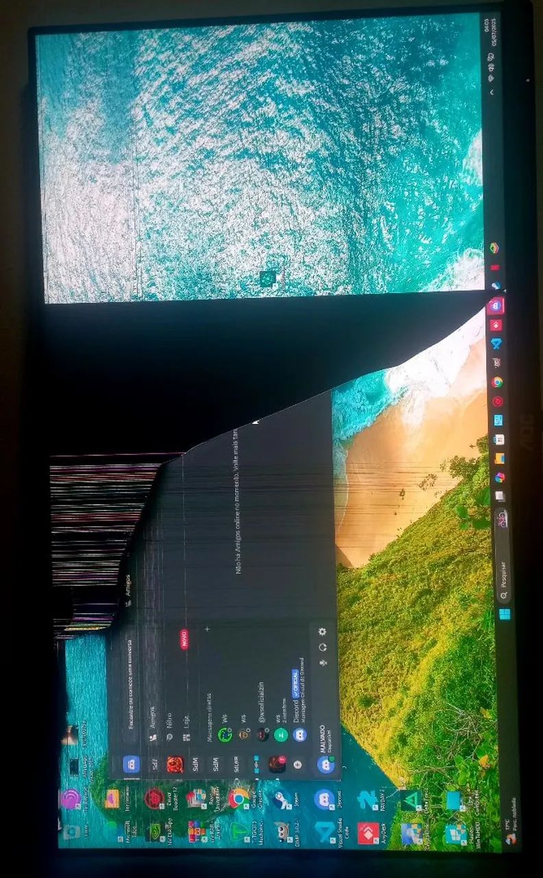 Monitor AOC LCD Gamer 24 polegadas com defeito na tela. - Foto 3