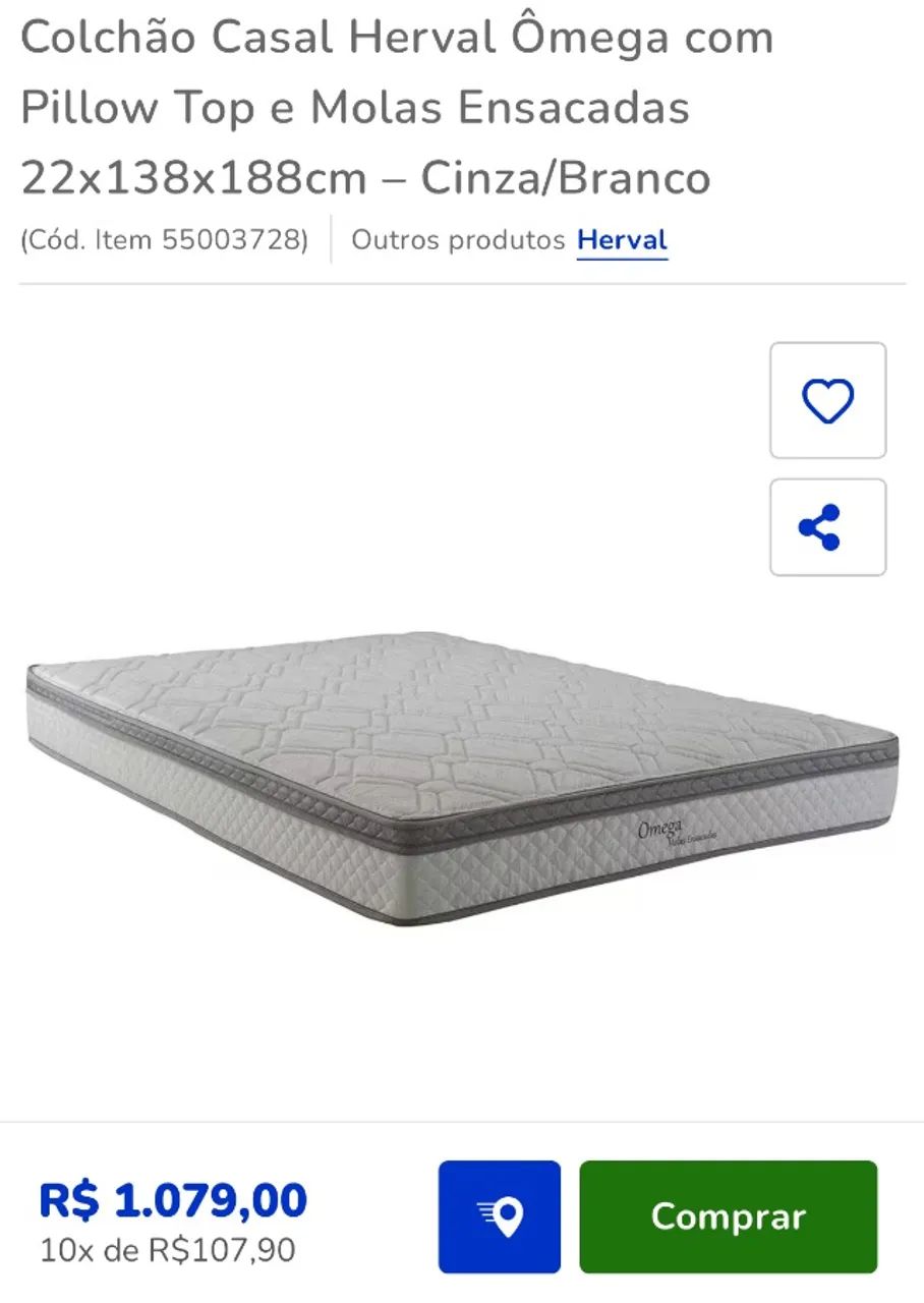 Colchão + Box Casal Herval NOVO!