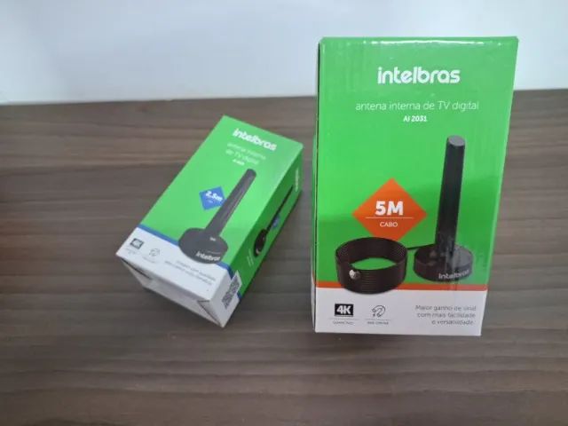 Antena de TV - NOVA, com cabo 2,5 e 5Metros,  Interna com base magnética