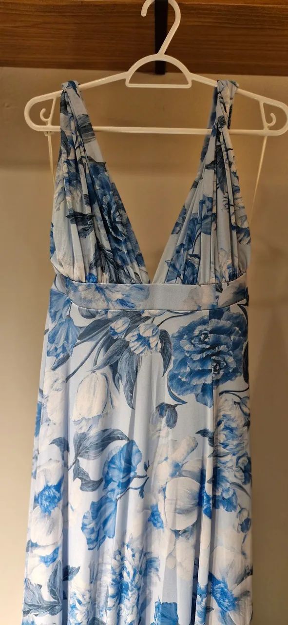 Vestido Longo Floral Azul - Foto 3