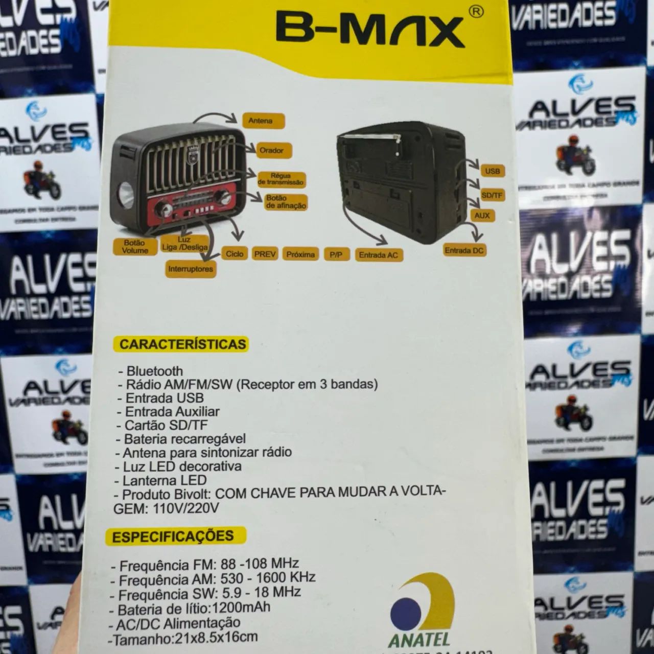 Rádio FM AM Estilo Retrô clCom Lanterna e Bluetooth  - Foto 2