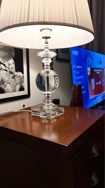 Abajur de Mesa em Cristal com Base de Cristal - Foto 2