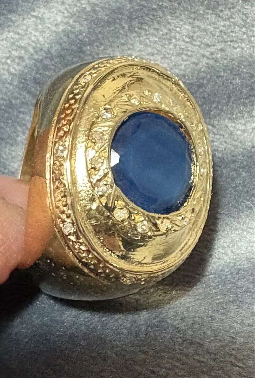Anel ouro 18k grande olho grego - Foto 2