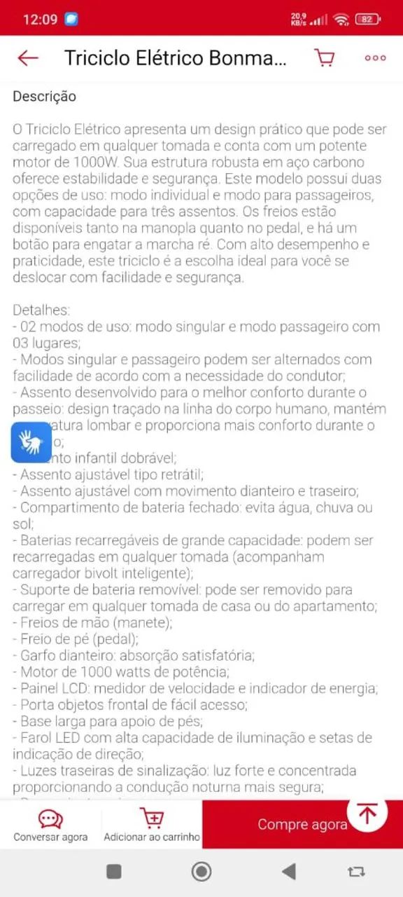 Triciclo Elétrico  - Foto 2